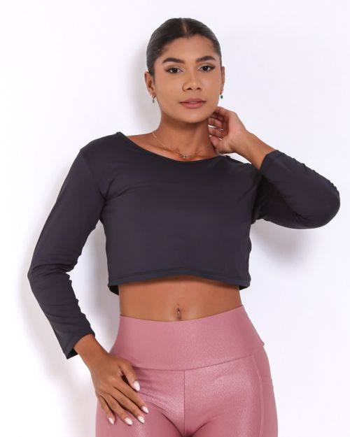 Cropped Manga Longa Dry Fit