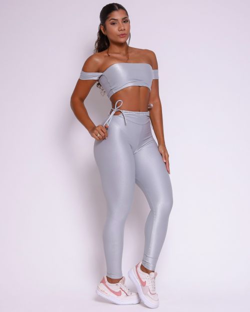 Conjunto Calça Empina Ajuste Compressão + Top Ciganinha