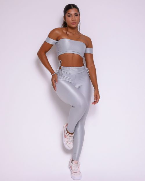 Conjunto Calça Empina Ajuste Compressão + Top Ciganinha