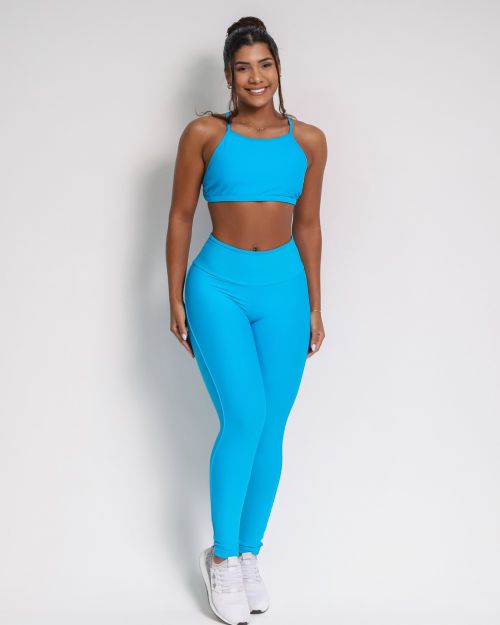 Conjunto Calça Legging Empina Vivo Cós Reto Light + Top Paula