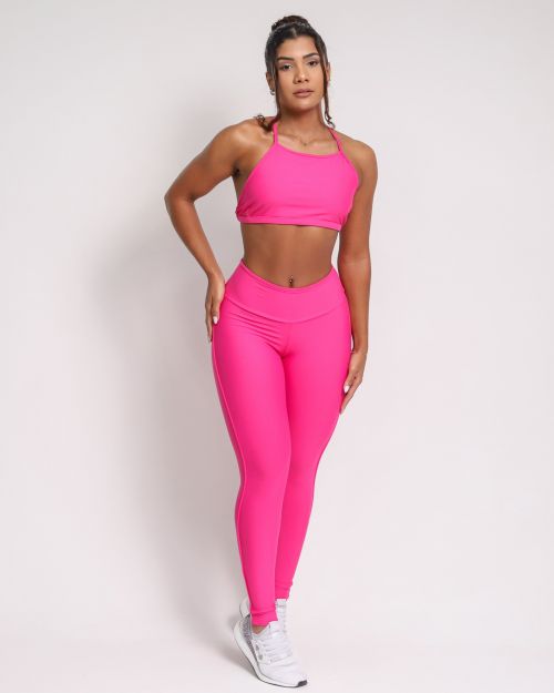 Conjunto Calça Legging Empina Vivo Cós Reto Light + Top Paula