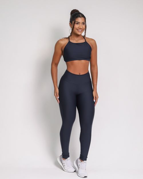 Conjunto Calça Legging Empina Vivo Cós Reto Light + Top Paula