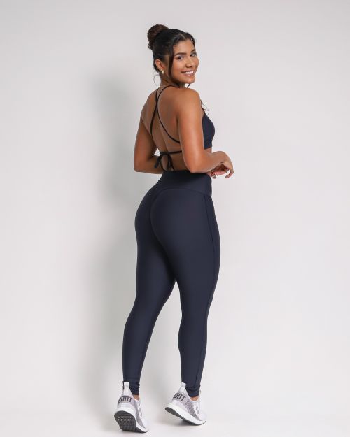 Conjunto Calça Legging Empina Vivo Cós Reto Light + Top Paula