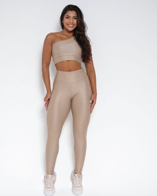 Conjunto Calça Legging Básica Compressão + Top Paloma