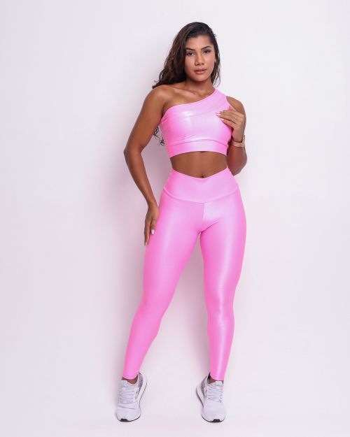 Conjunto Calça Legging Básica Compressão + Top Paloma