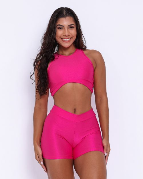 Conjunto Short B�sico C�s Fino Compress�o + Top Sofia