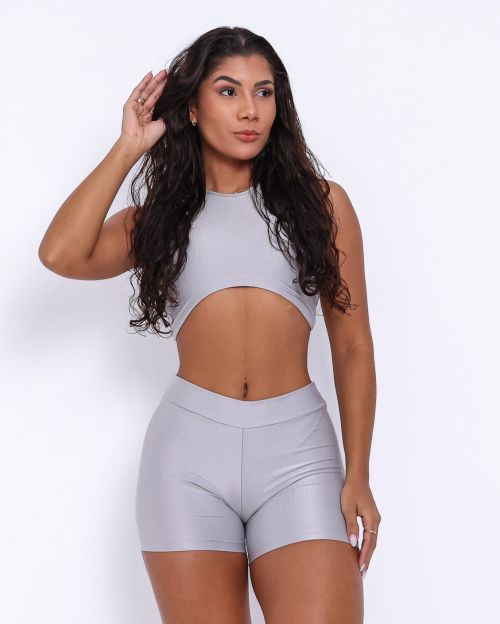 Conjunto Short B�sico C�s Fino Compress�o + Top Sofia