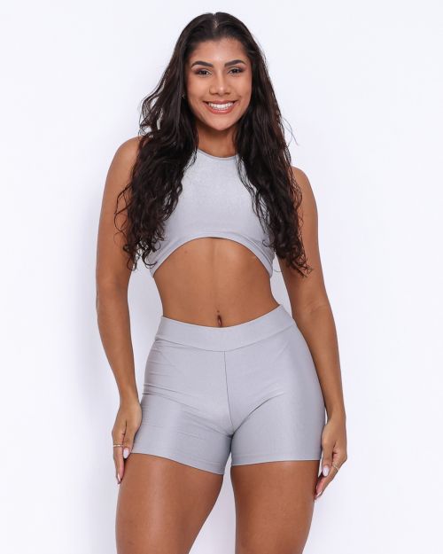 Conjunto Short B�sico C�s Fino Compress�o + Top Sofia
