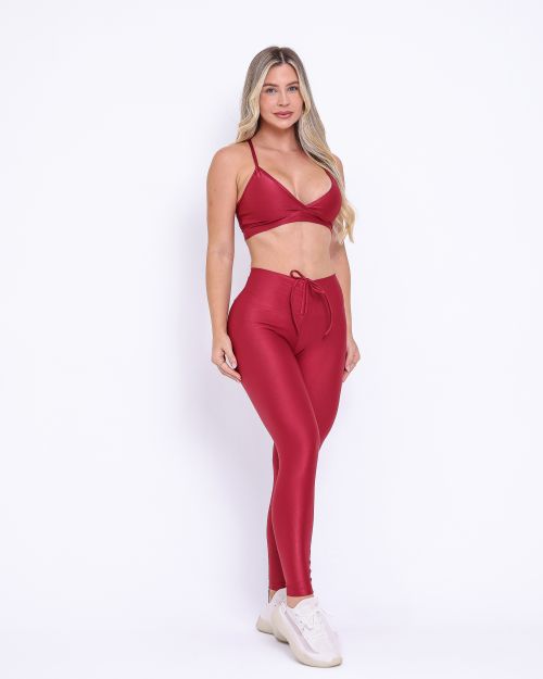Conjunto Calça Legging Empina Compressão + Top Vi