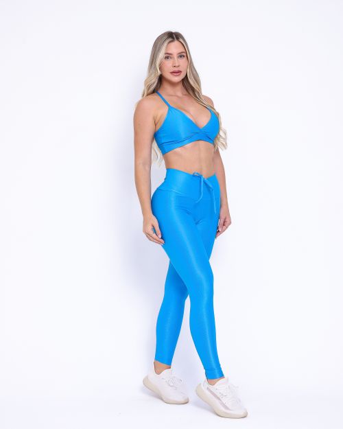 Conjunto Calça Legging Empina Compressão + Top Vi