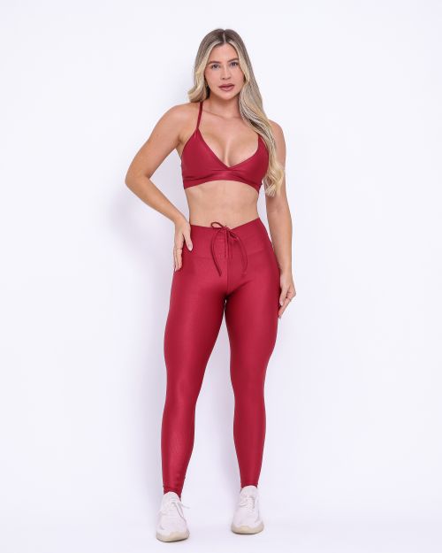 Conjunto Calça Legging Empina Compressão + Top Vi