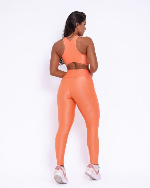 Conjunto Calça Legging Básica Bolso Compressão + Top Sofia
