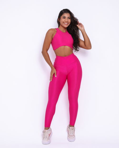 Conjunto Calça Legging Básica Bolso Compressão + Top Sofia