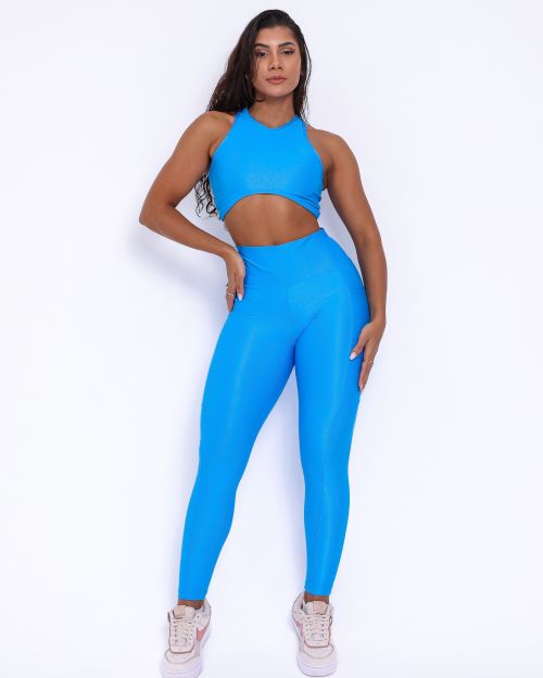 Conjunto Calça Legging Básica Bolso Compressão + Top Sofia