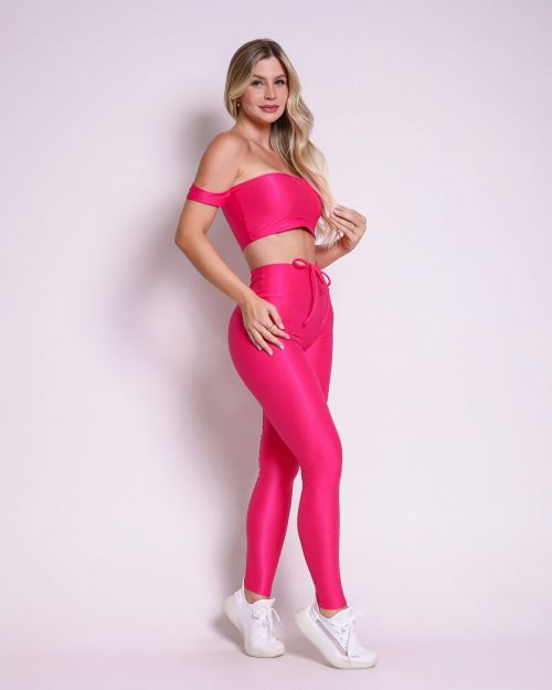 Conjunto Calça Legging Empina Compressão + Top Ciganinha
