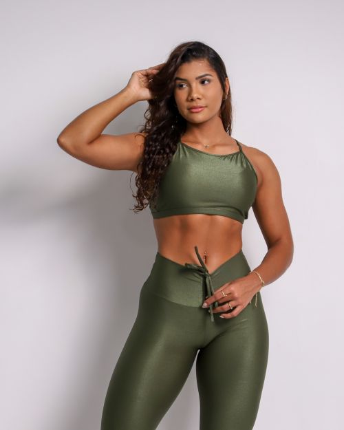 Conjunto Calça Legging Empina Compressão + Top Paula