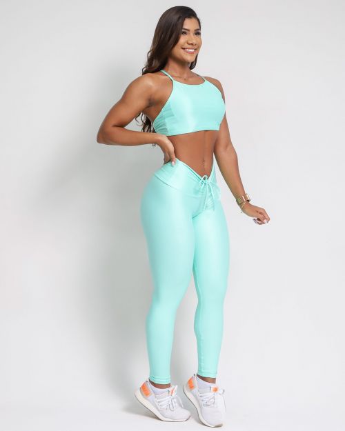 Conjunto Calça Legging Empina Compressão + Top Paula