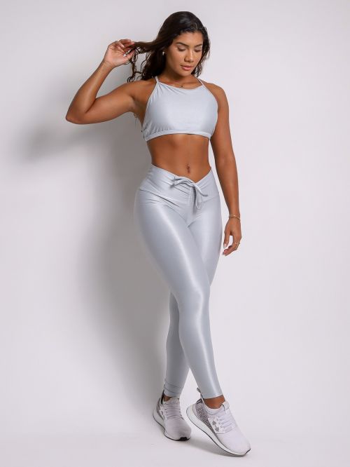 Conjunto Calça Legging Empina Compressão + Top Paula