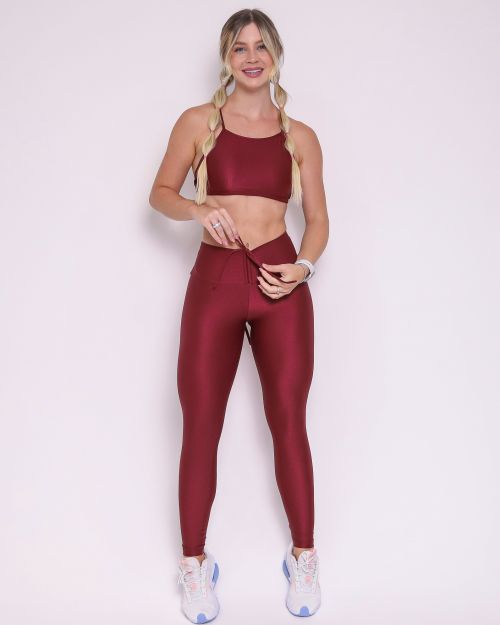 Conjunto Calça Legging Empina Compressão + Top Paula