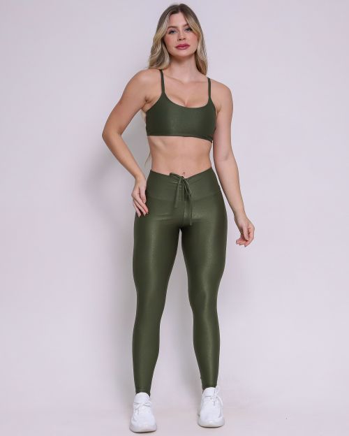 Conjunto Calça Empina Ajuste Compressão + Top Aline