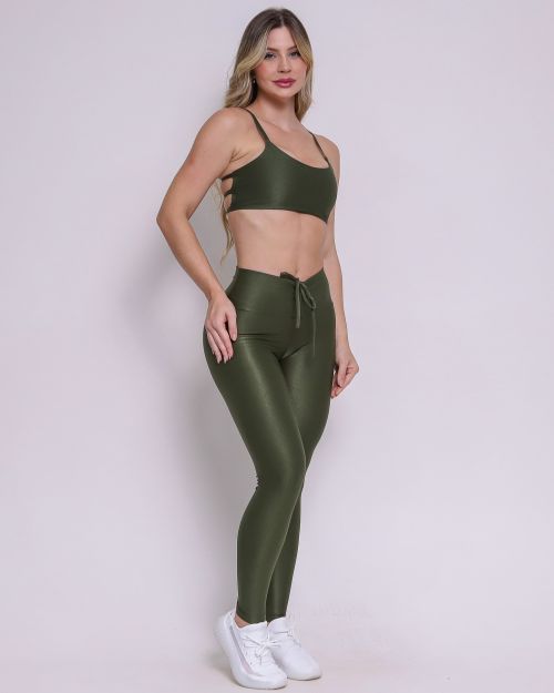 Conjunto Calça Empina Ajuste Compressão + Top Aline