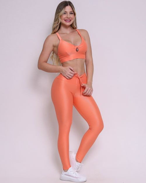 Conjunto Calça Legging Empina Compressão + Top Karol