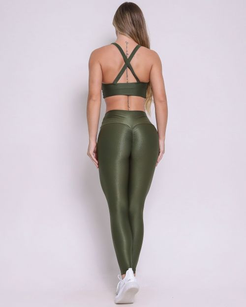 Conjunto Calça Legging Empina Compressão + Top Karol