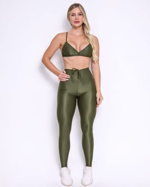 Conjunto Calça Legging Empina Compressão + Top Rafa