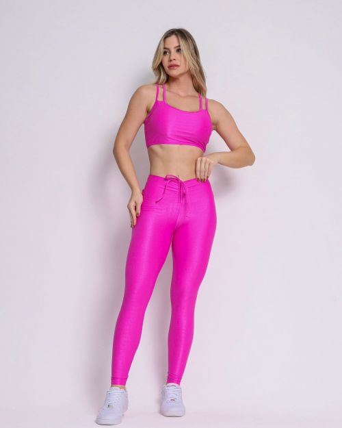 Conjunto Calça Legging Empina Compressão + Top Lari