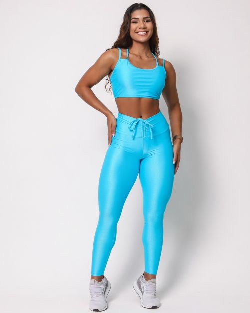 Conjunto Calça Legging Empina Compressão + Top Lari