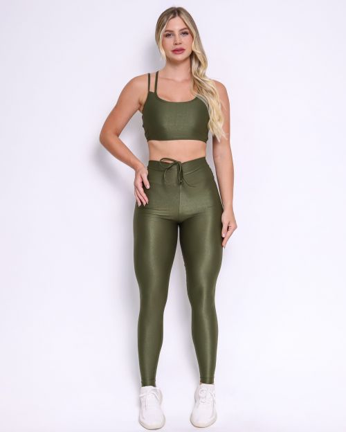 Conjunto Calça Legging Empina Compressão + Top Lari