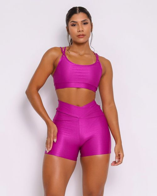 Conjunto Short B�sico C�s Cruzado Compress�o + Top Aline