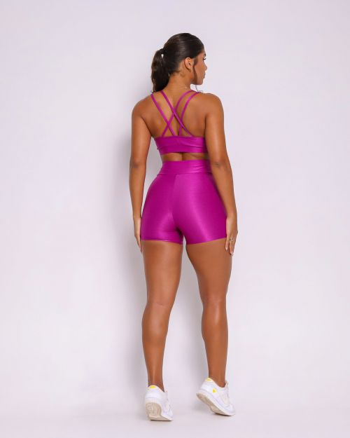 Conjunto Short B�sico C�s Cruzado Compress�o + Top Aline