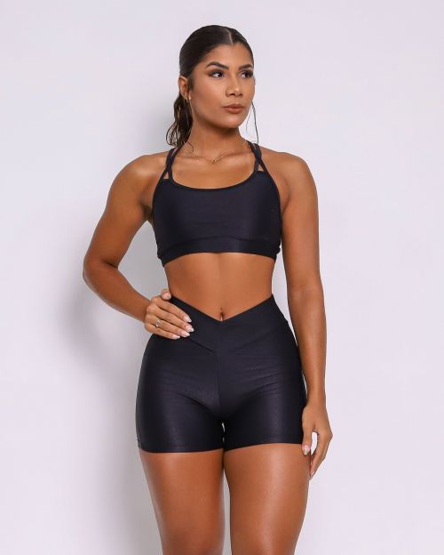 Conjunto Short B�sico C�s Cruzado Compress�o + Top Aline