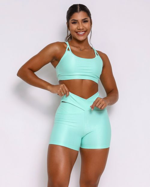 Conjunto Short B�sico C�s Cruzado Compress�o + Top Aline