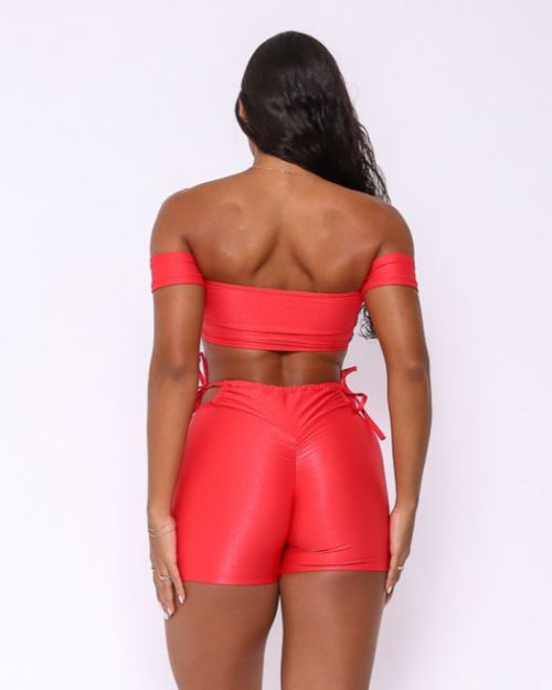 Conjunto Short Empina Ajuste Compressão + Top Ciganinha