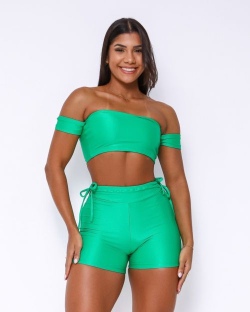 Conjunto Short Empina Ajuste Compressão + Top Ciganinha