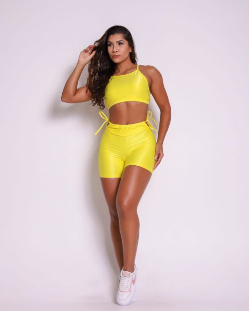 Conjunto Short Empina Ajuste Compressão + Top Paula
