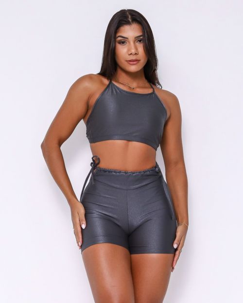Conjunto Short Empina Ajuste Compressão + Top Paula