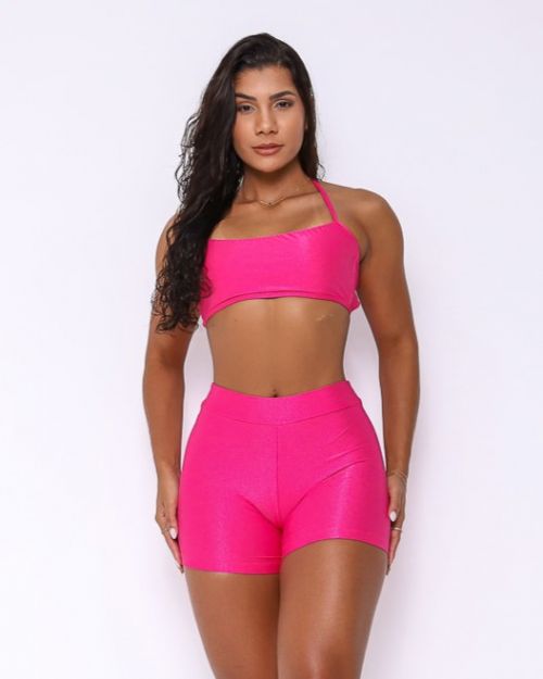 Conjunto Short Básico Cós Fino Compressão + Top Bianca