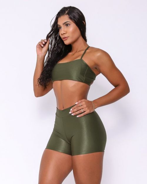 Conjunto Short Básico Cós Fino Compressão + Top Bianca