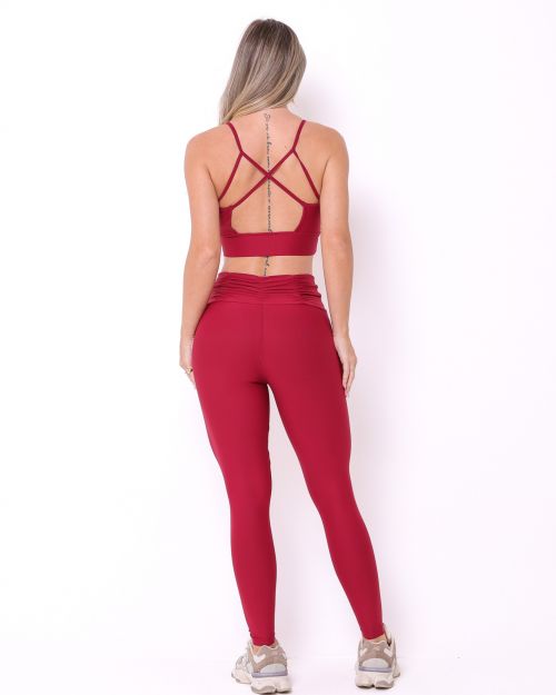 Conjunto Calça Básica Cós Franzido Light + Top Kelly