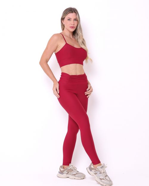 Conjunto Calça Básica Cós Franzido Light + Top Kelly