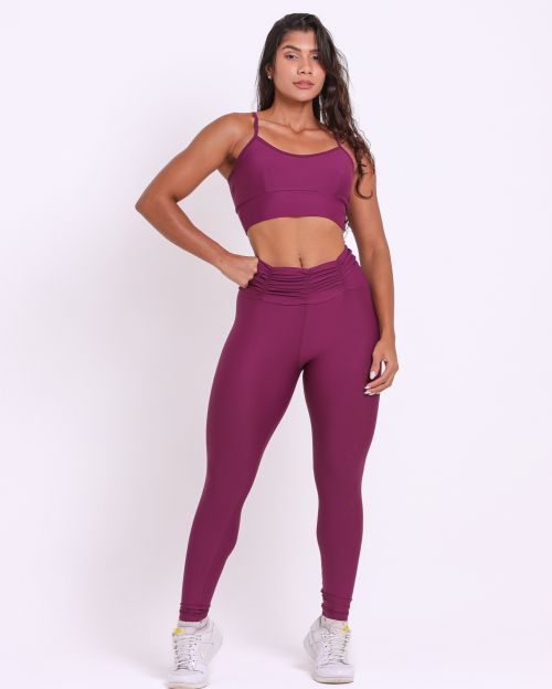 Conjunto Calça Básica Cós Franzido Light + Top Kelly