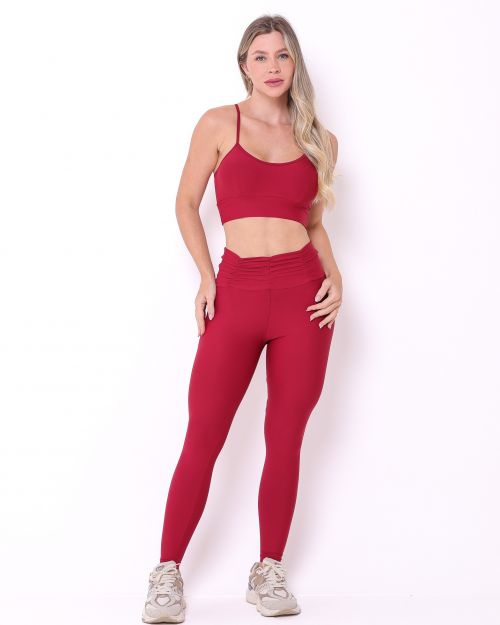 Conjunto Calça Básica Cós Franzido Light + Top Kelly