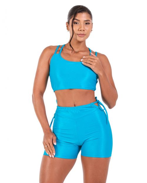 Conjunto Short Empina Ajuste Compressão + Top Lari