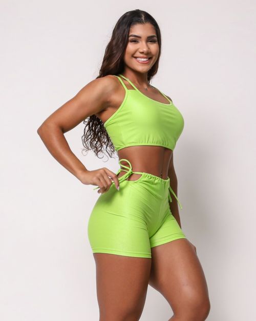 Conjunto Short Empina Ajuste Compressão + Top Lari