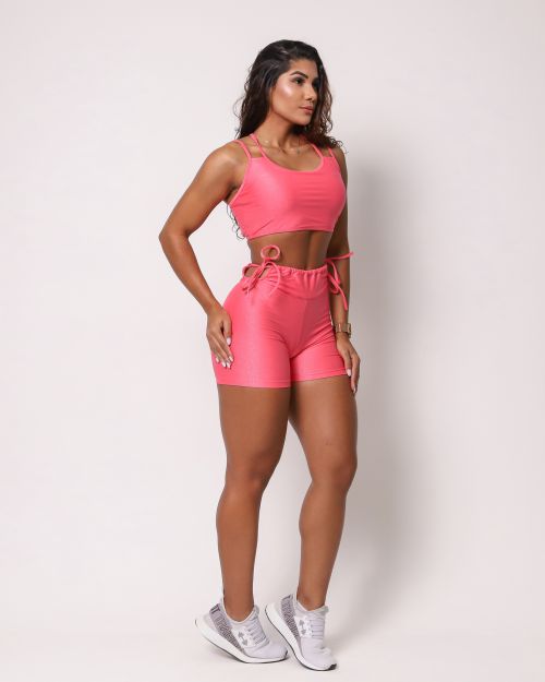 Conjunto Short Empina Ajuste Compressão + Top Lari