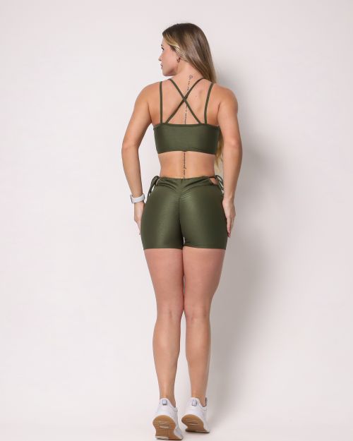 Conjunto Short Empina Ajuste Compressão + Top Lari