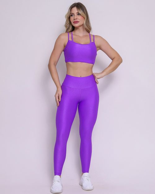 Conjunto Calça Legging Básica Compressão + Top Lari